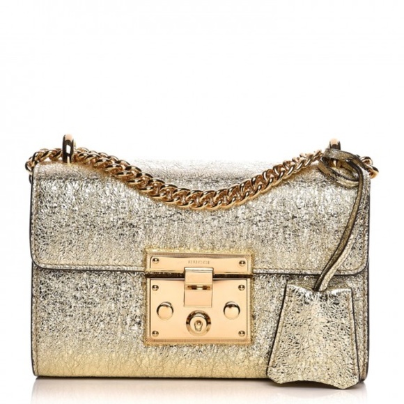 metallic shoulder bag